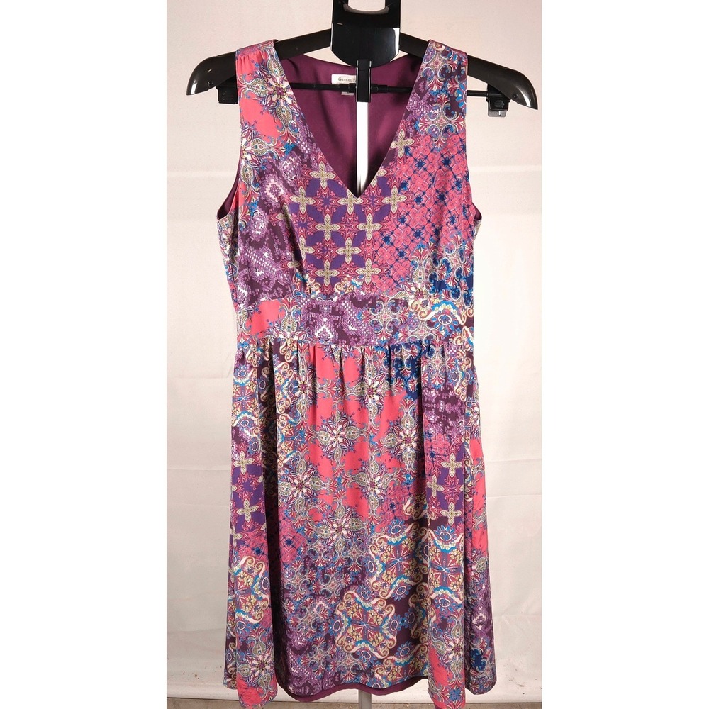 Garnet Hill Women's Size 6 100% Silk Midi Dress Boho Art To Wear Summer